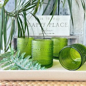 🌴Tropical Green Beaded Short Tumbler | Sold Separately